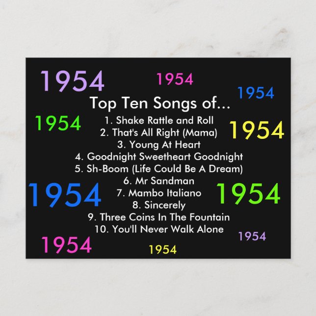 1954 Sång Vykort (Framsida)