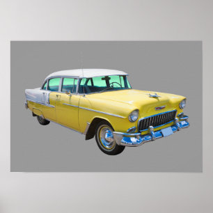1955 Chevrolet Bel Luft Antique Car Poster