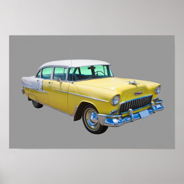 1955 Chevrolet Bel Luft Antique Car Poster (Framsidan)