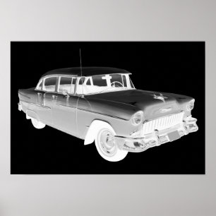 1955 Chevrolet Bel Luft Classic Car Art Poster