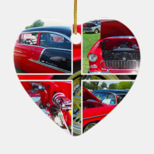 1955 Chevrolet Sedan Collage Julgransprydnad Keramik