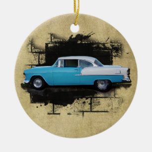 1955 Chevskål Luft- Klassisk bil-ornament Julgransprydnad Keramik