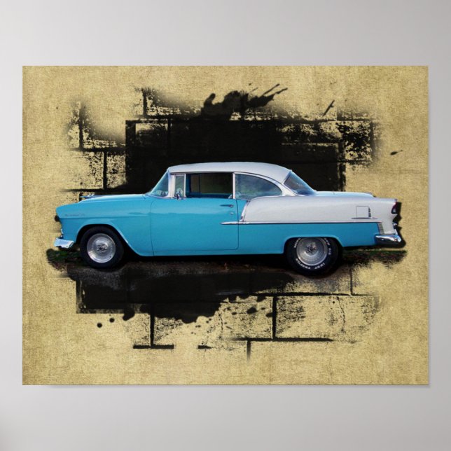 1955 Chevy Bel Luft - Classic Car - Print Poster (Framsidan)