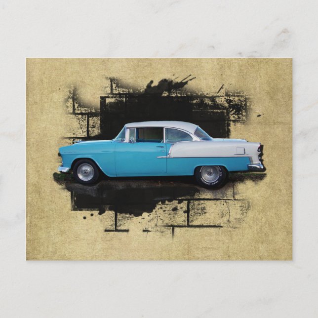 1955 Chevy Bel Luft - Classic Cars- Postcard Vykort (Framsida)