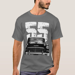 1955 Chevy Bel Luft Front Grill View med White Yea T Shirt