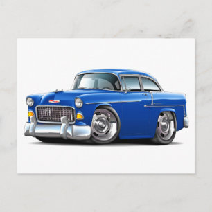 1955 Chevy Belair Blue Car Vykort