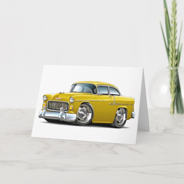 1955 Chevy Belair Gult Car Kort (Framsida)