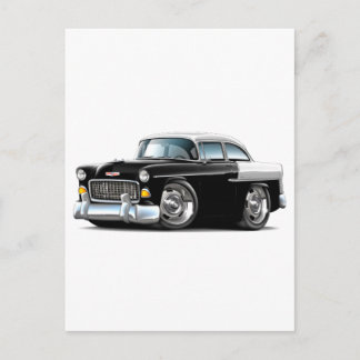 1955 Chevy Belair Svartvit bil Vykort