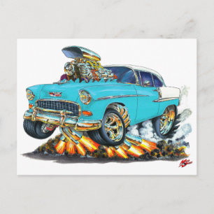 1955 Chevy Belair Turcoise Car Vykort