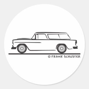 1955 Chevy Nomad Bel Luft Runt Klistermärke