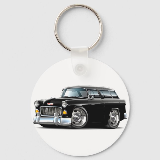1955 Chevy Nomad Black Car Nyckelring (Framsida)