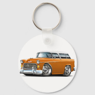 1955 Chevy Nomad Orange-White Car Nyckelring