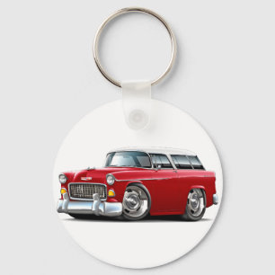 1955 Chevy Nomad Red-White Car Nyckelring