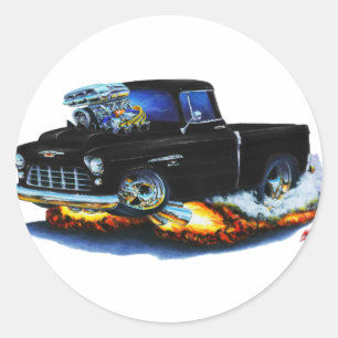 1955 Chevy Pickup Black Lastbil Runt Klistermärke