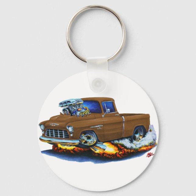 1955 Chevy Pickup Brown Lastbil Nyckelring (Framsida)
