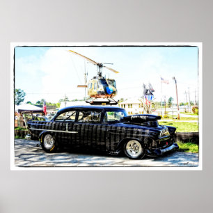 1955 Chevy POW-MIA Tävling bil Poster
