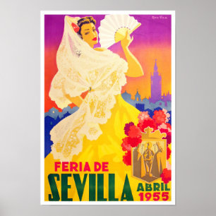 1955 Feria de Sevilla vintage resor Poster