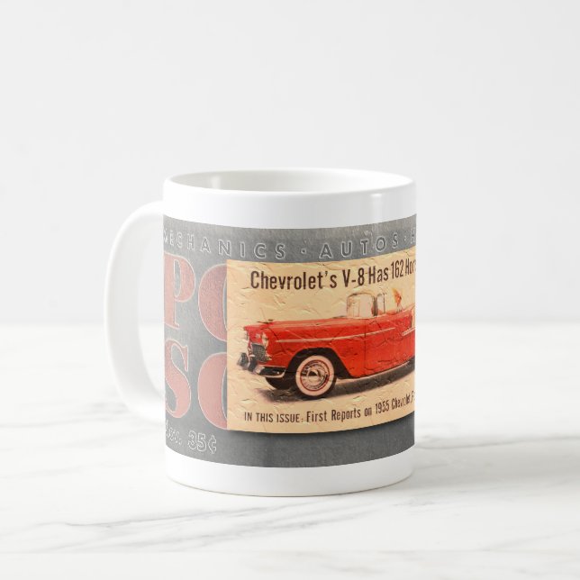 1955 OMFATTAR CHEVY FOTOKOFFEE MUGG (Framsida vänster)