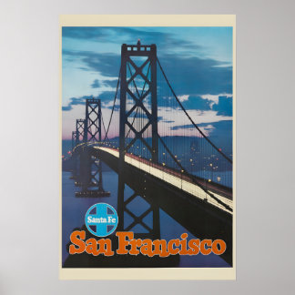 1955 Santa Fe RR Golden Gate Tåg i Vintage Stil Poster