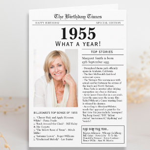 1955 Tidningspapper - födelsedag Kort