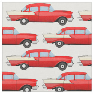 1955 Vintage Four Door Sedan Fabric Tyg