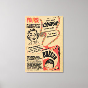 1955 Vintage Tvättande pulverAdvert Canvastryck