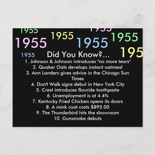 1955 visste du? rådkort (Framsida)