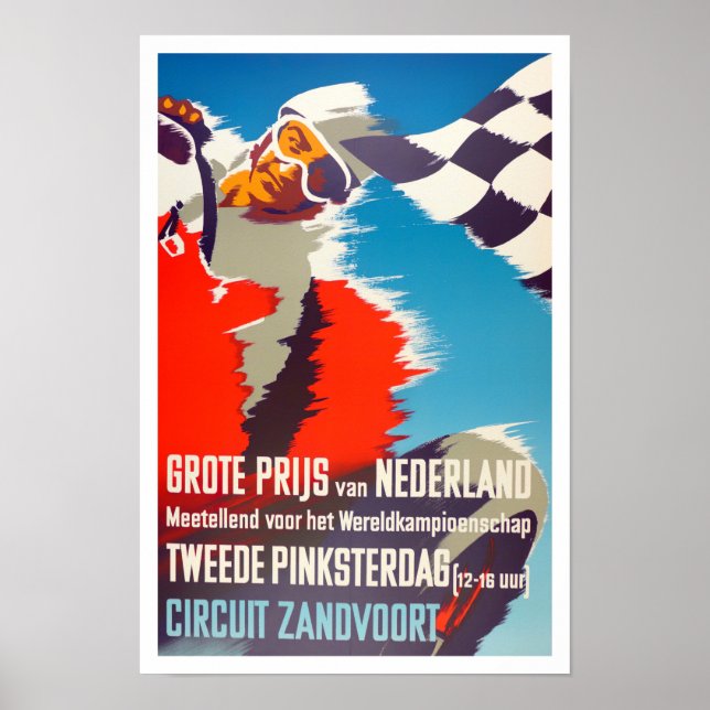 1955 Zandvoort Grand Prix vintage tävla Poster (Framsidan)
