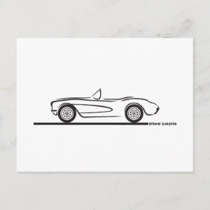 1956 1957 Chevrolet Corvette Vykort