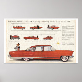 1956 års förbättrade Lincoln Premiere 4-dörrsmatta Poster