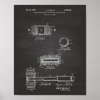 1956 års Gavel of Justice Patent Art - Chalkboard Poster