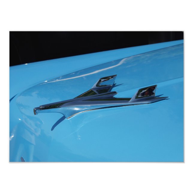 1956 Chevrolet Bel Luft Huva Ornament Fototryck (Framsidan)