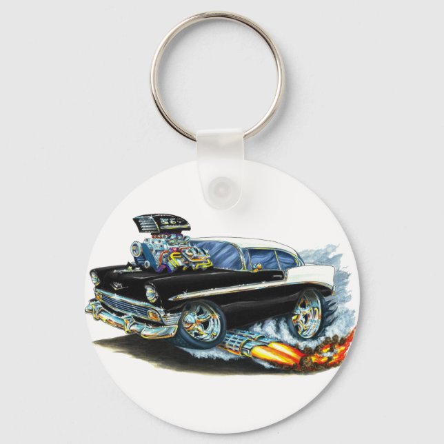 1956 Chevy 150-210 Black Car Nyckelring (Framsida)
