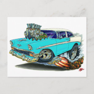 1956 Chevy Belair Turcoise Car Vykort