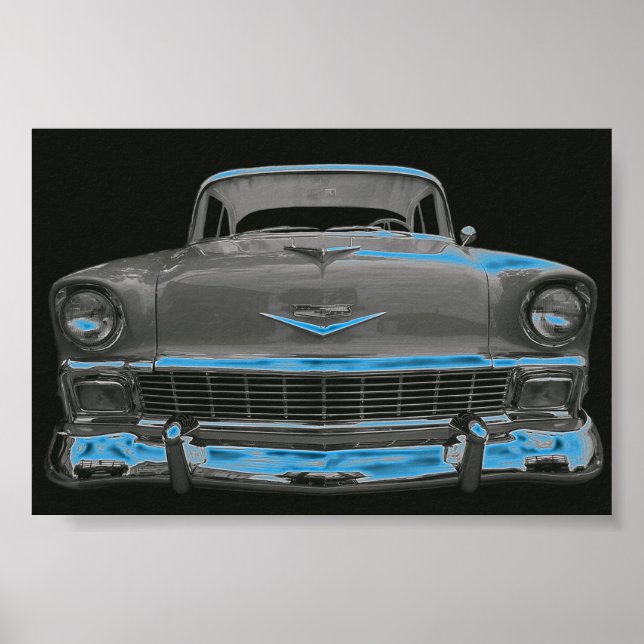 1956 CHEVY "NEON BLUE GLOW" POSTER (Framsidan)
