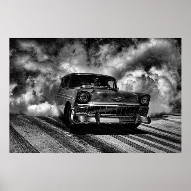 1956 Chevy nomad burnout Poster (Framsidan)