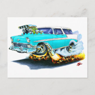 1956 Chevy Nomad Turquise Car Vykort
