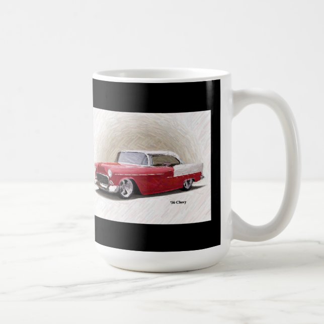 1956 Chevy Red White Digital Art Mugg (Höger)