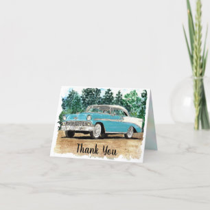 1956 Chevy Watercolor Tack Kort