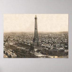 1956 Eiffel Torn Bild Postcard~Paris Poster
