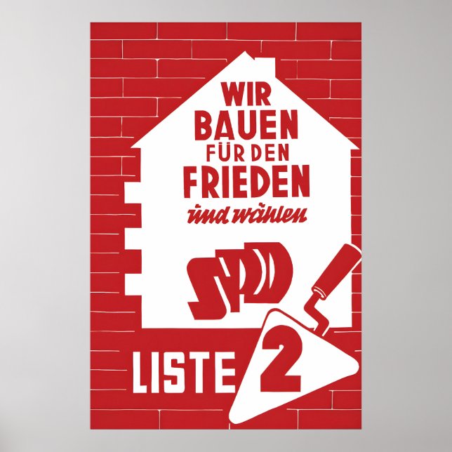 1956 German Labour Party Election Poster Social (Framsidan)