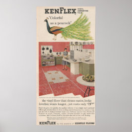 1956 Golvbeläggning och PEACOCK Poster