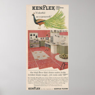 1956 Golvbeläggning och PEACOCK Poster