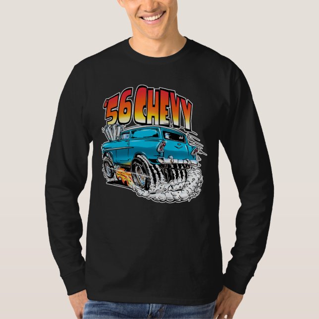 1956 Monster Hot Rod Wagon T Shirt (Framsida)