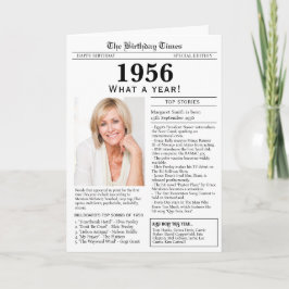 1956 Newspaper Birthday card Kort