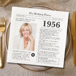 1956 Newspaper Birthday Paper Napkin Pappersservett