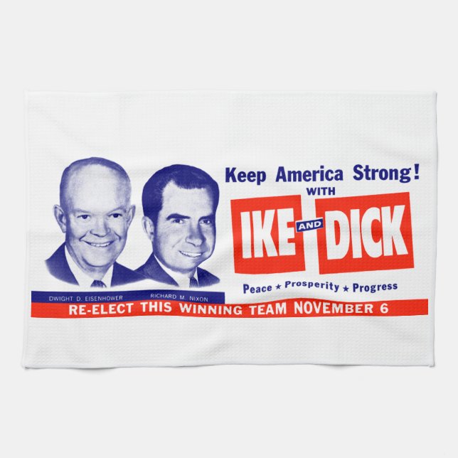 1956 Omröstning Ike och Dick Kökshandduk (Horisontell)