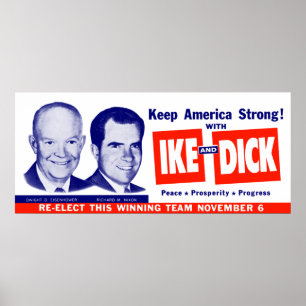 1956 Omröstning Ike och Dick Poster