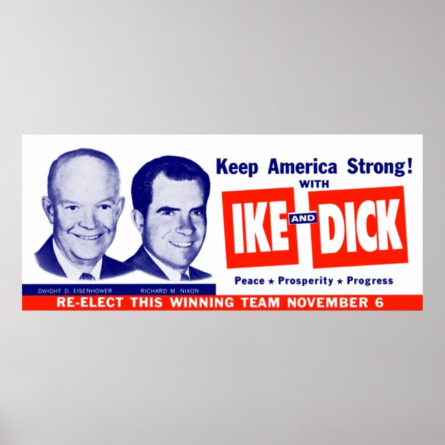 1956 Omröstning Ike och Dick Poster (Framsidan)