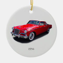 1956 röd klassisk bildekoration